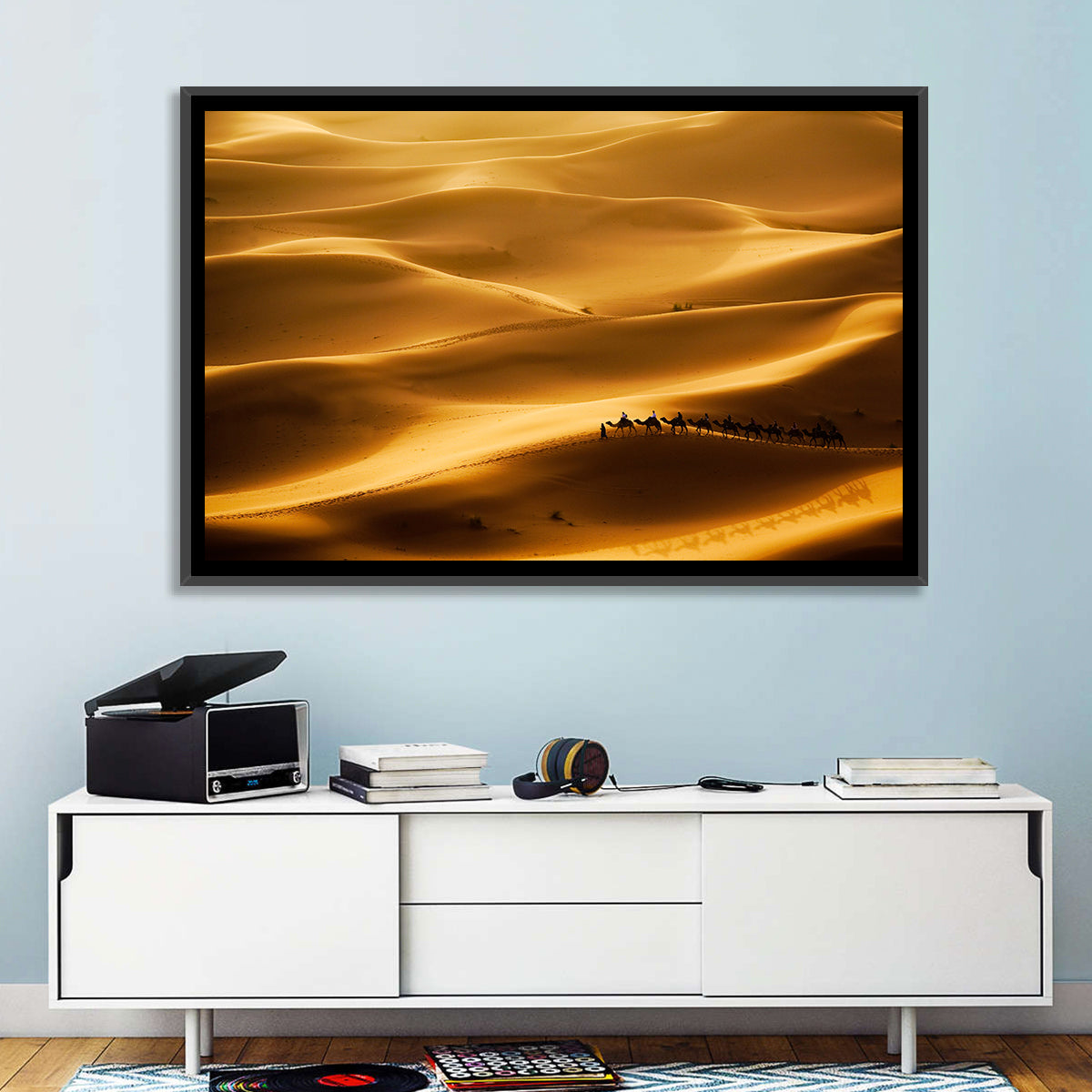 Golden Hour Camel Caravan Wall Art
