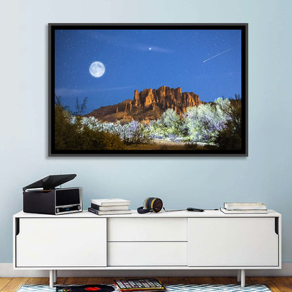 Moonlit Superstition Mountains Arizona Wall Art