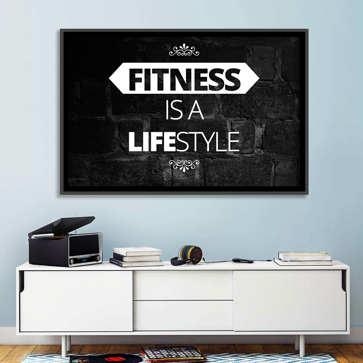 Fitness Is a Lifestyle Brick Quote Wall Art