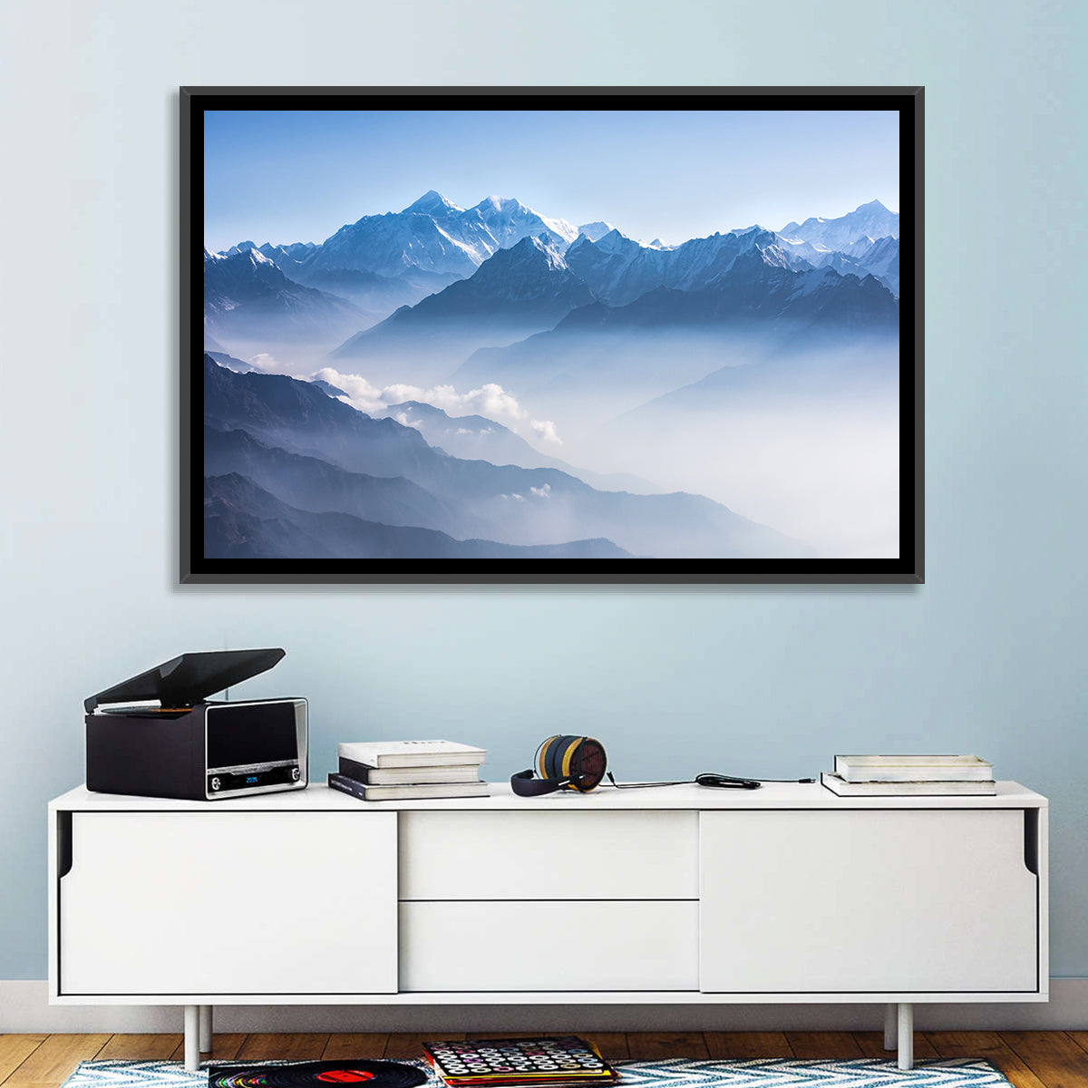 Mount Everest Wall Art in a room, landscape