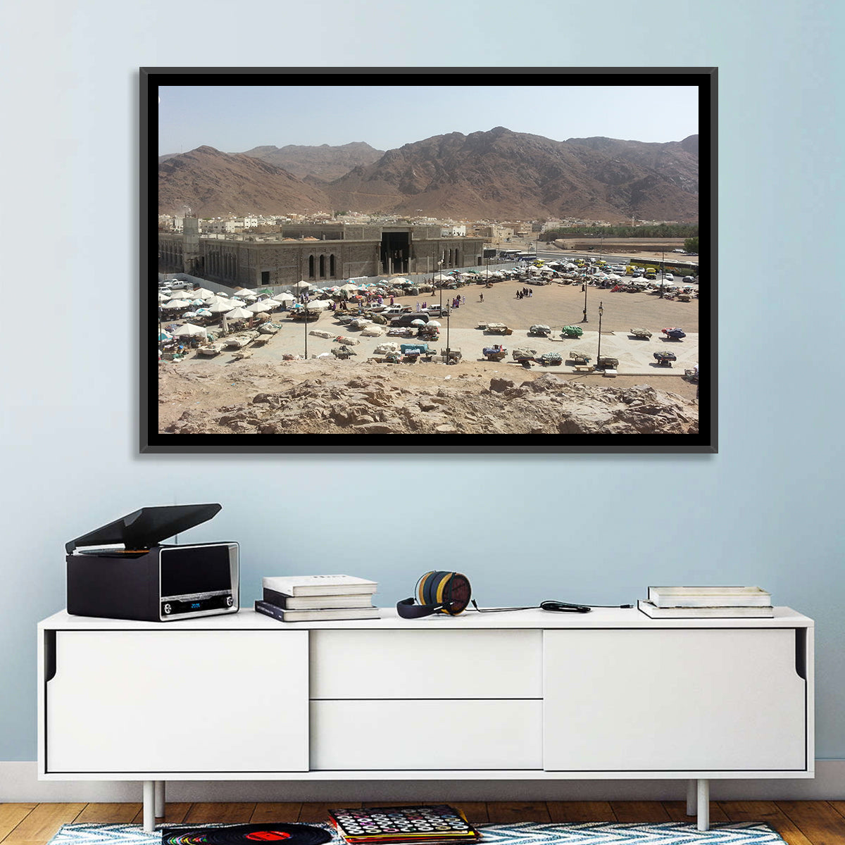 Mount Uhud Medina View Wall Art in a room, landscape