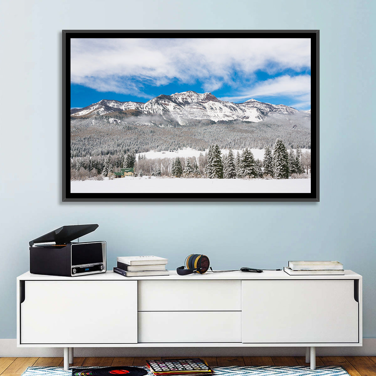 Colorado Snowy Mountain Cabin Wall Art