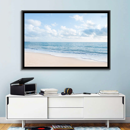 Minimalist Sandy Beach and Gentle Waves Wall Art