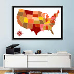 Stylized United States Map Wall Art