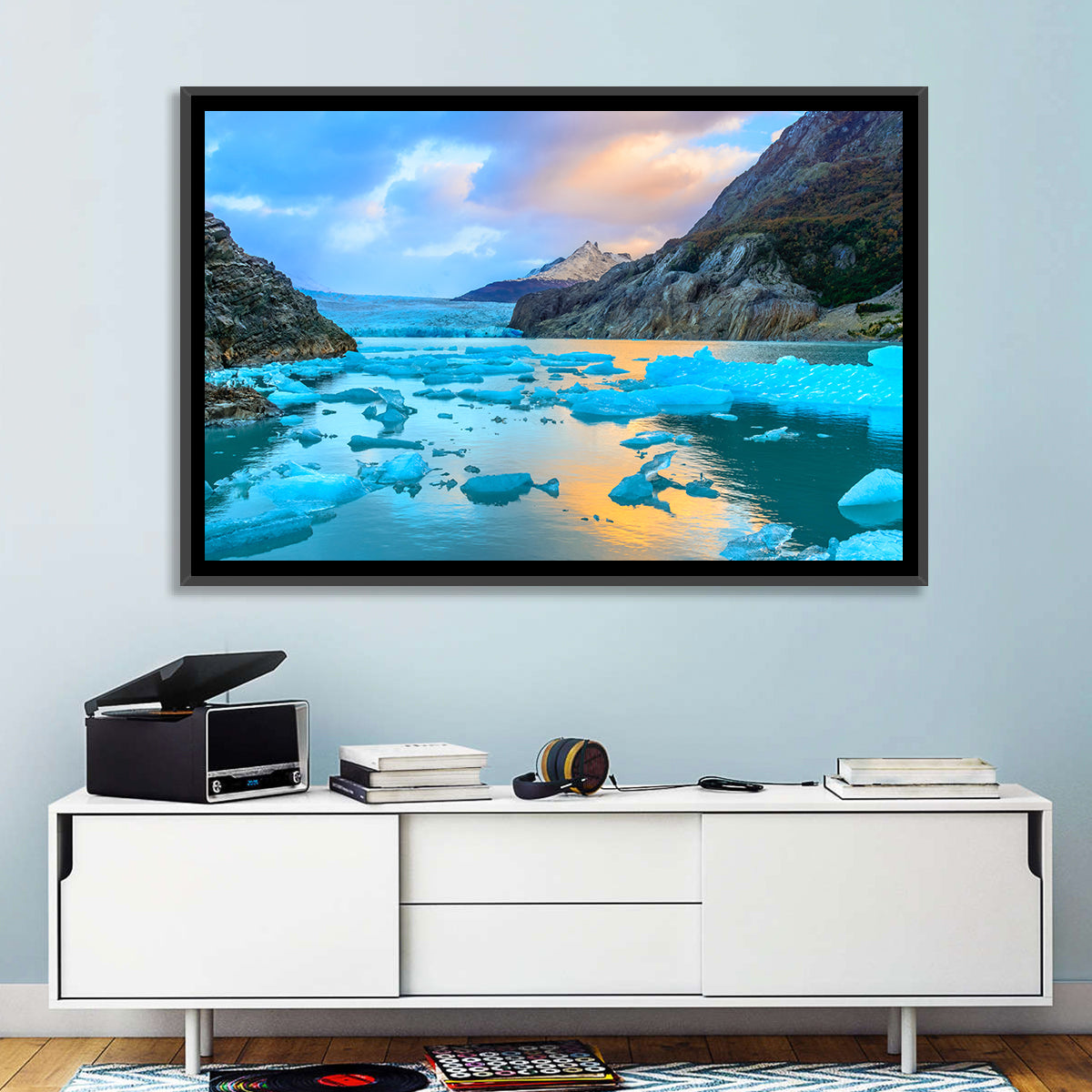 Grey Glacier at Sunset Wall Art