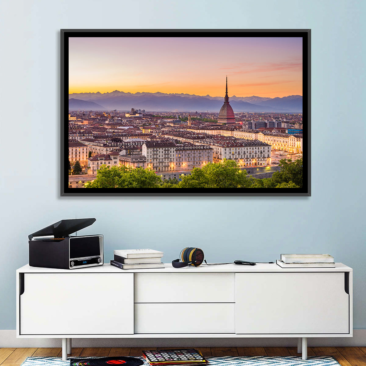 Turin Skyline at Golden Dusk Wall Art