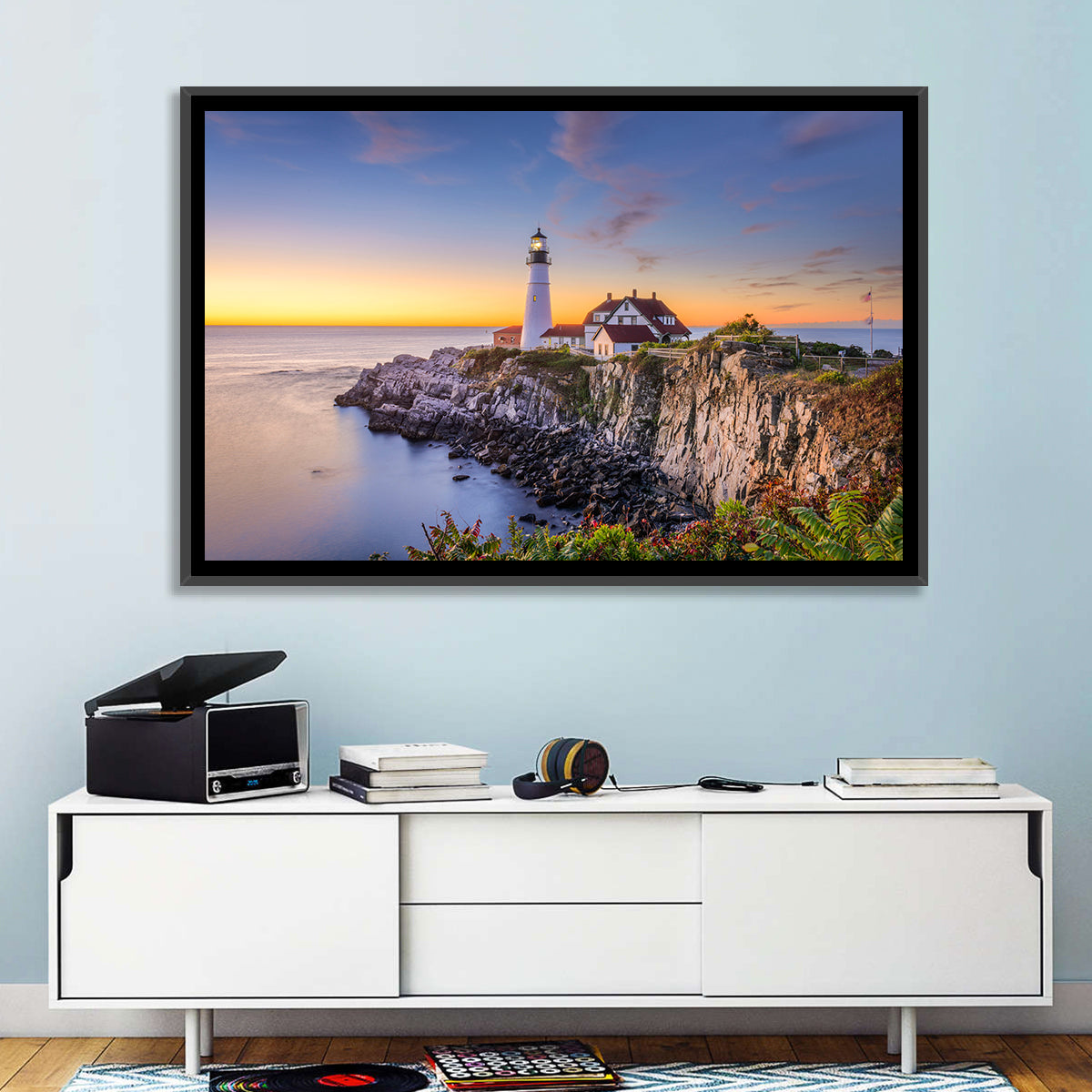 Portland Head Light at Dusk Wall Art
