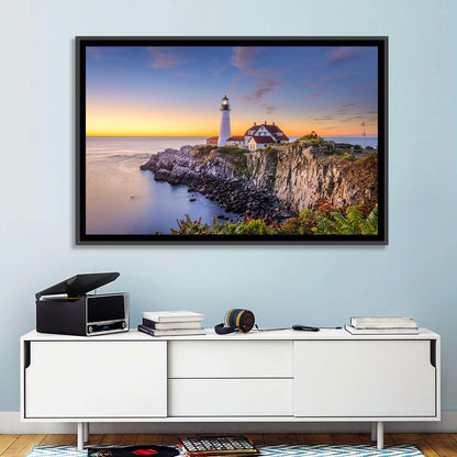 Portland Head Light at Dusk Wall Art
