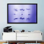 Blue Dandelion Seeds with Reflections Wall Art