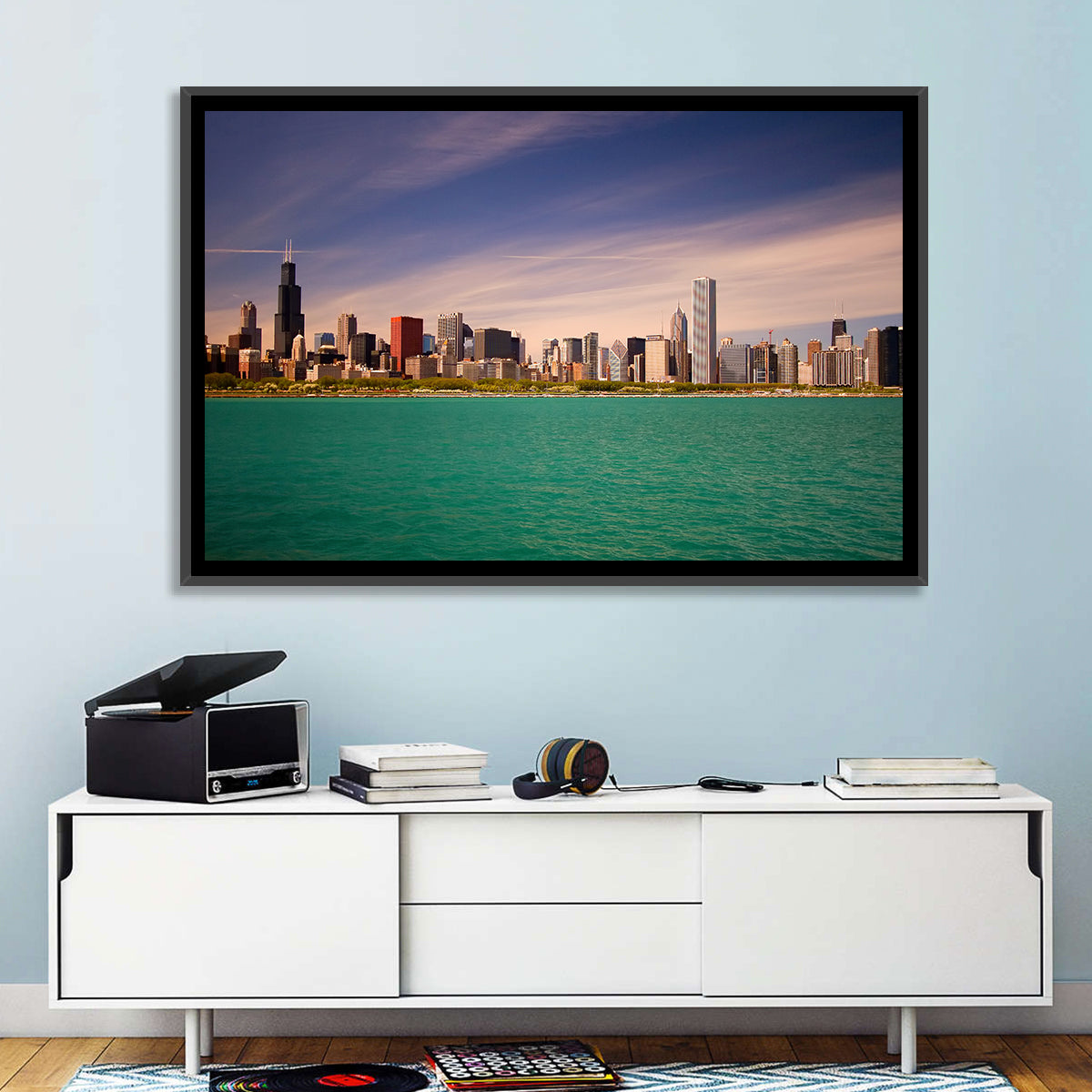 Chicago Skyline Above Lake Michigan Wall Art