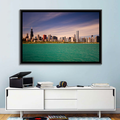 Chicago Skyline Above Lake Michigan Wall Art