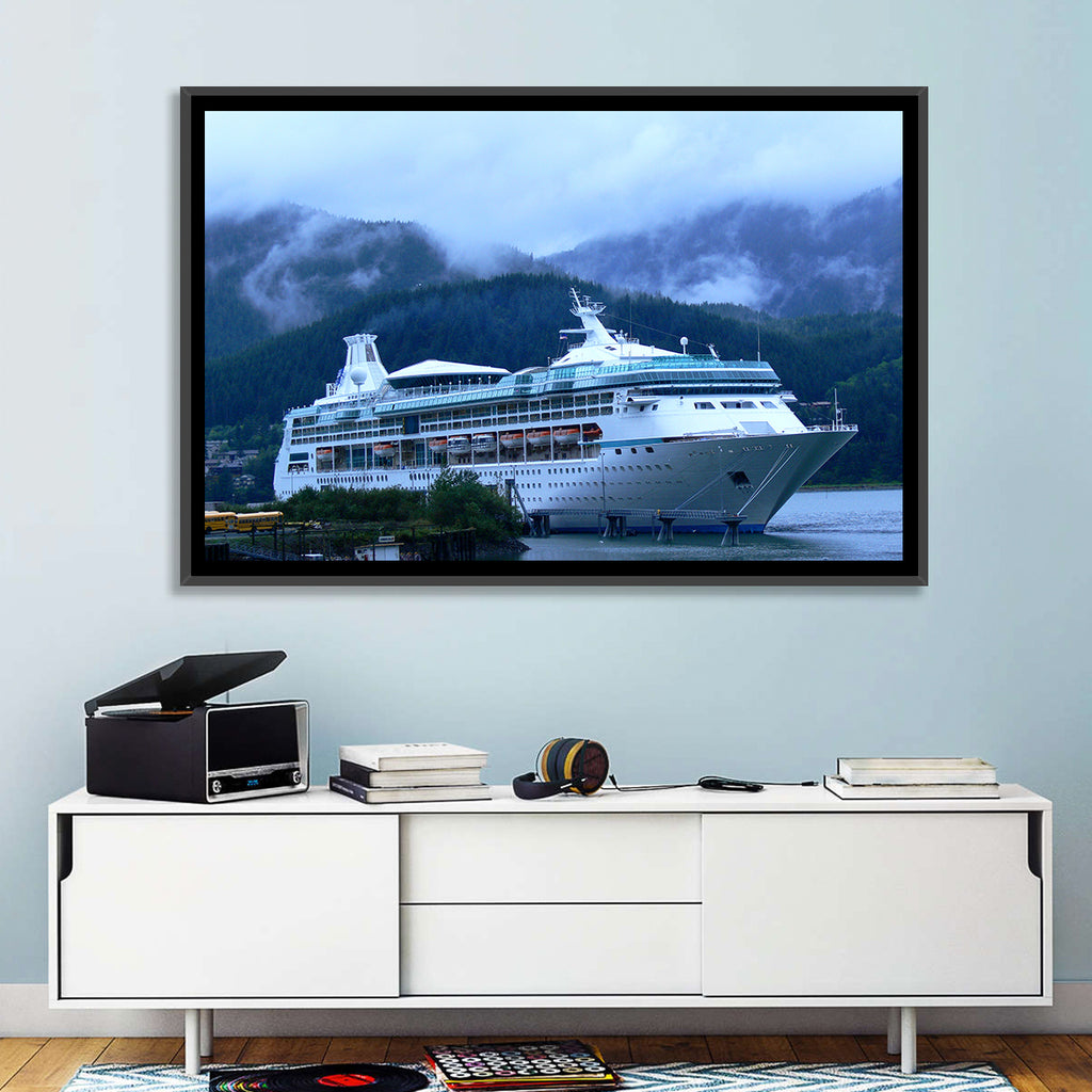 Misty Docked Cruise Ship Wall Art
