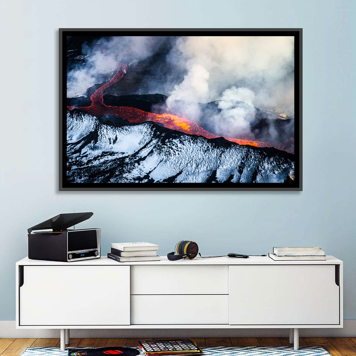 Snow-crusted Lava Flow Wall Art in a room, landscape