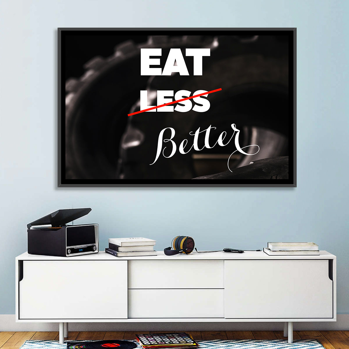 Eat Less, Better Motivation Quote Wall Art