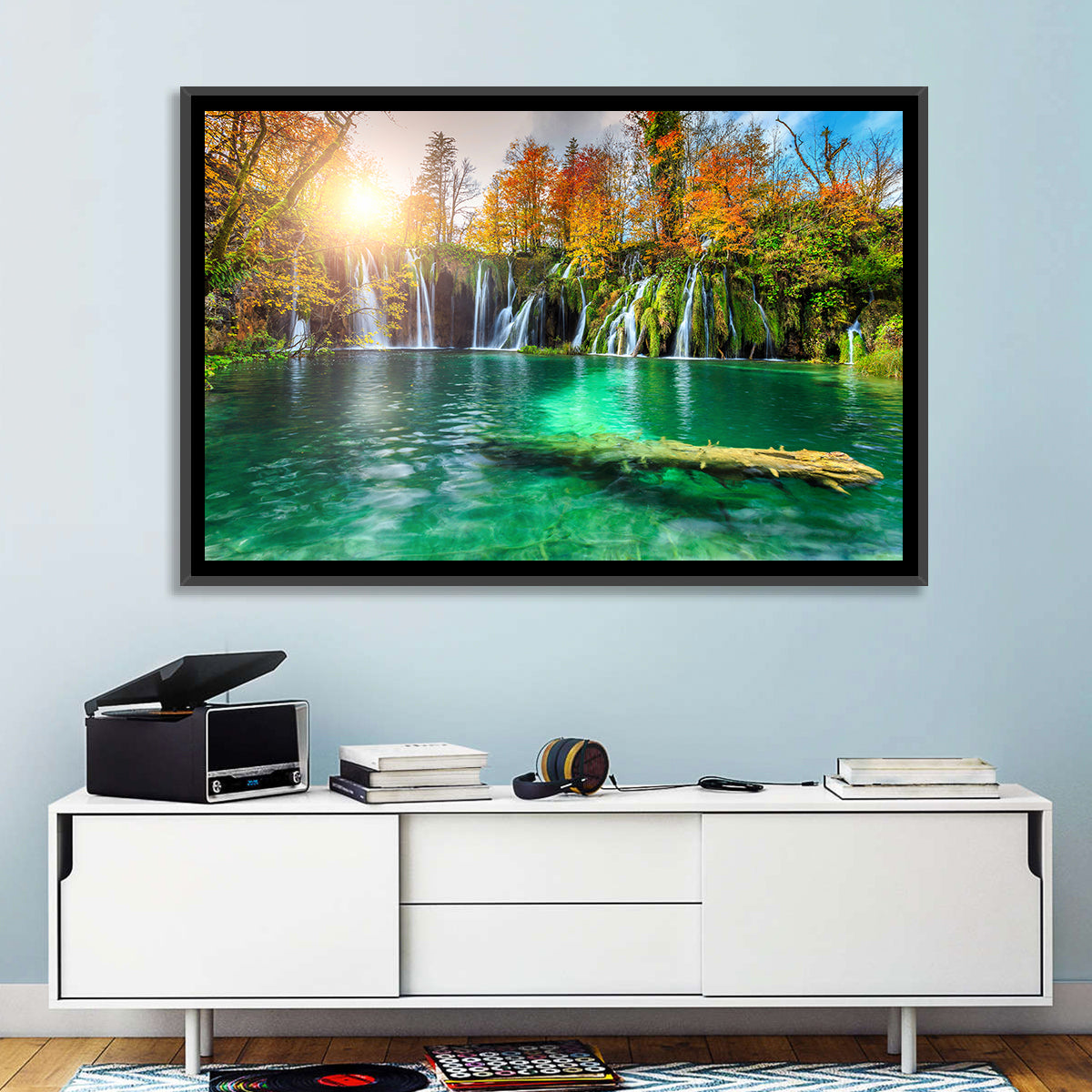 Autumn Waterfalls at Plitvice Lakes Wall Art