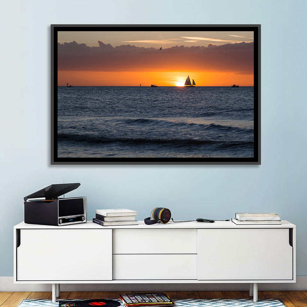 Florida Sailboat Sunset Wall Art