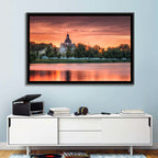 Corpus Christi Church Sunset Reflection Wall Art
