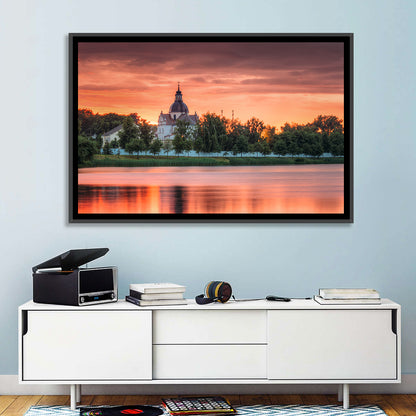 Corpus Christi Church Sunset Reflection Wall Art