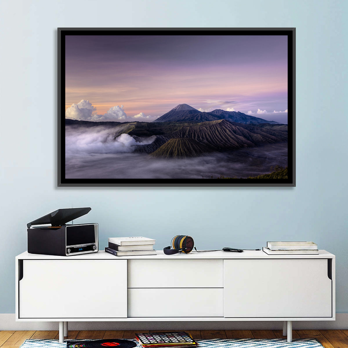 Mount Bromo at Dawn Wall Art in a room, landscape