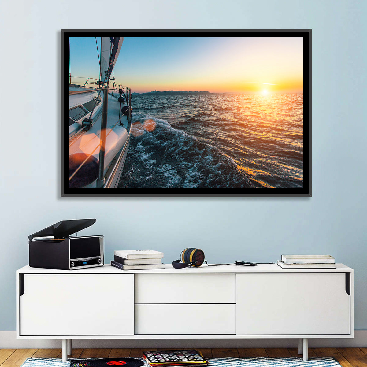 Sunset Sail from Deck Wall Art