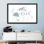 Fiji Islands Political Map Wall Art