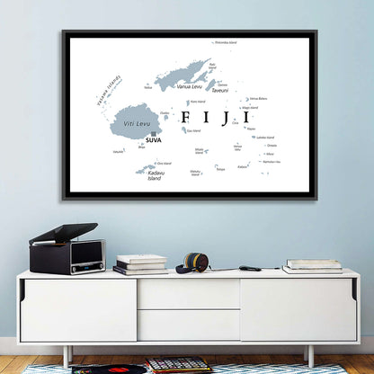 Fiji Islands Political Map Wall Art