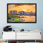 Sarasota Bayfront Sunset Skyline Wall Art