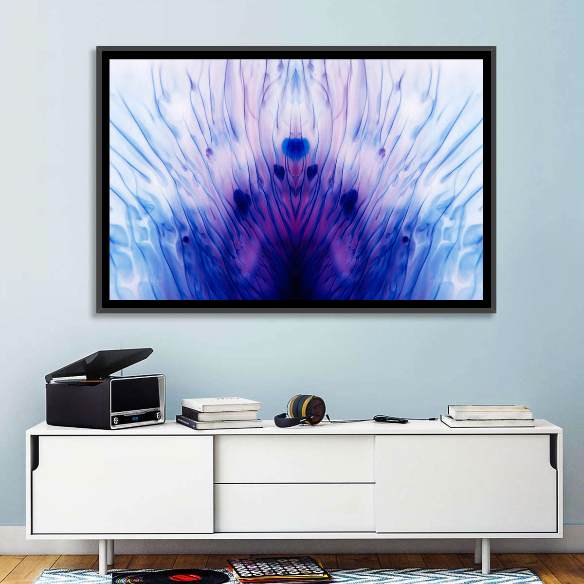 Mirrored Ink Splotch Abstract Wall Art