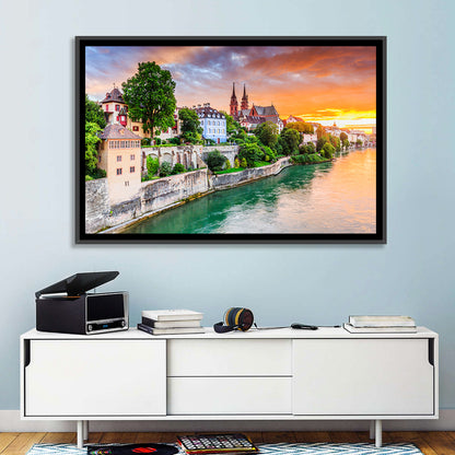 Basel Old Town at Sunset Wall Art
