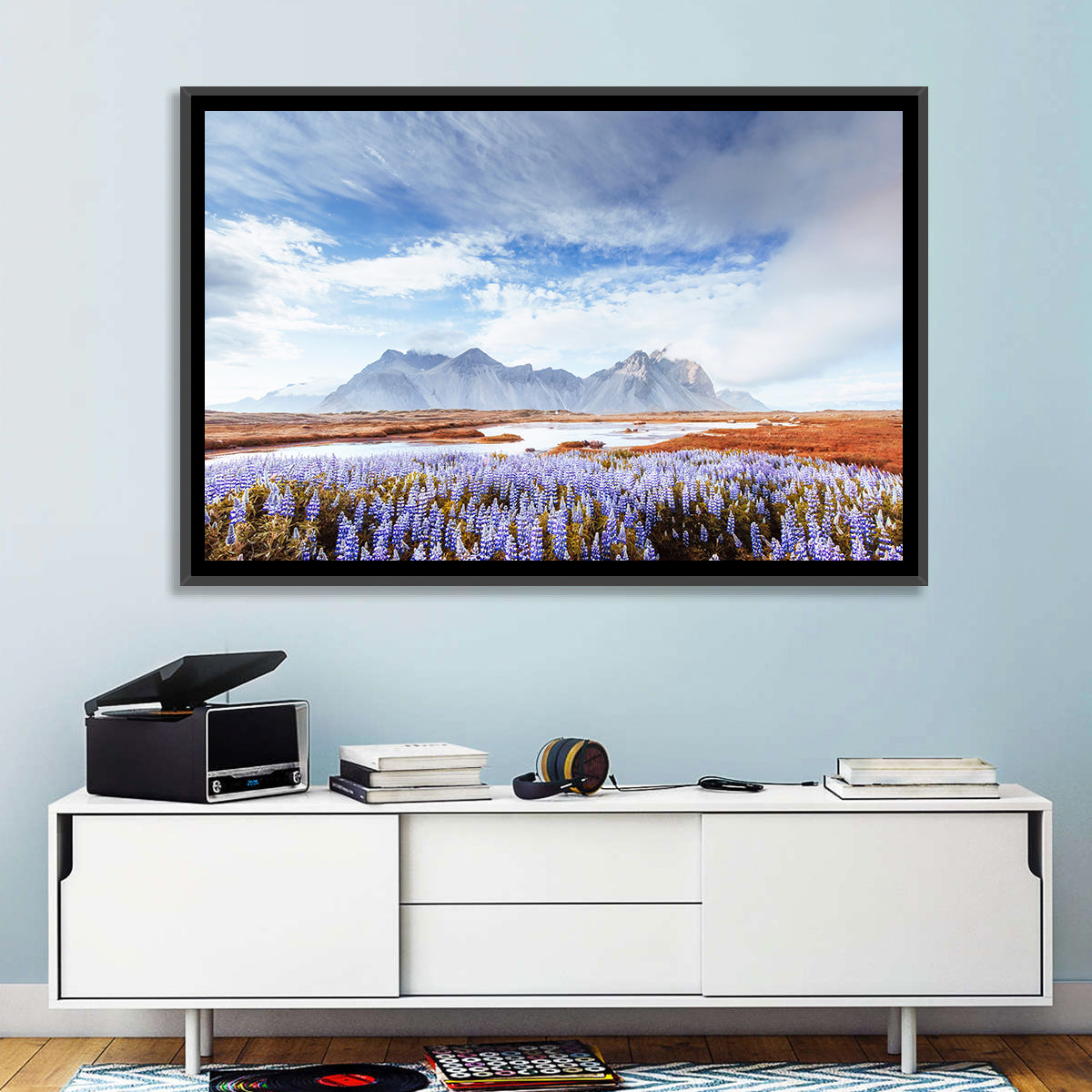 Lupine Fields at Vestrahorn Wall Art