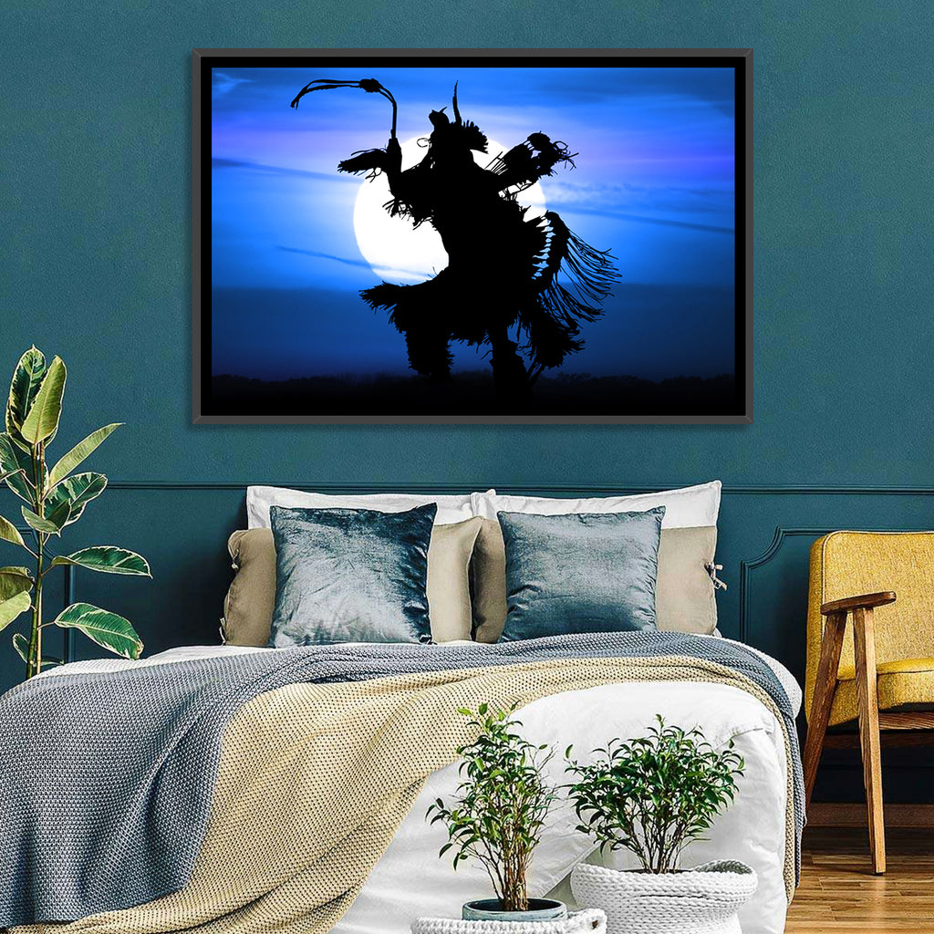Moonlit Pow Wow Dancer Wall Art