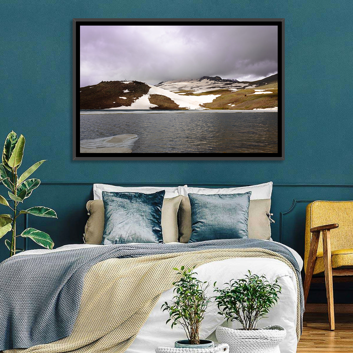 Lake Kari, Armenia Wall Art in a room, landscape