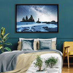 Reynisdrangar Sea Stacks Night Wall Art