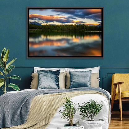 Herbert Lake Sunset Reflection Wall Art