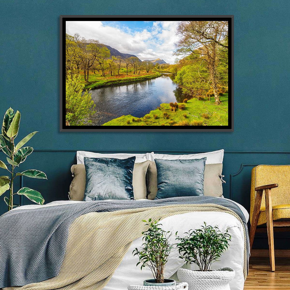 Connemara Countryside Wall Art in a room, landscape