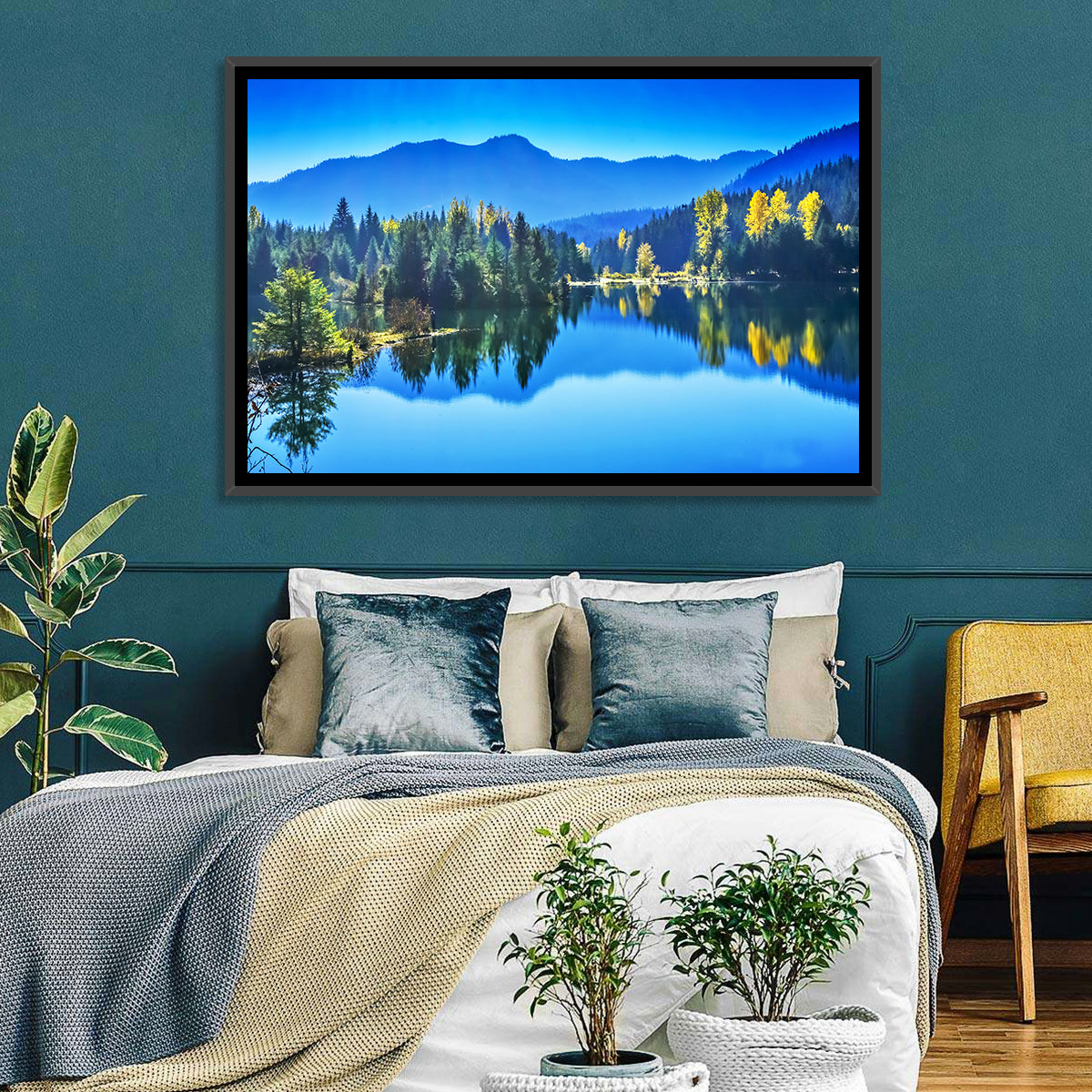 Gold Lake Reflection Wall Art