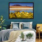 Flamingos on Salt Lake Wall Art