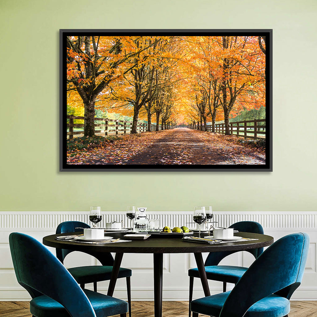 Maple Lane in Autumn Wall Art