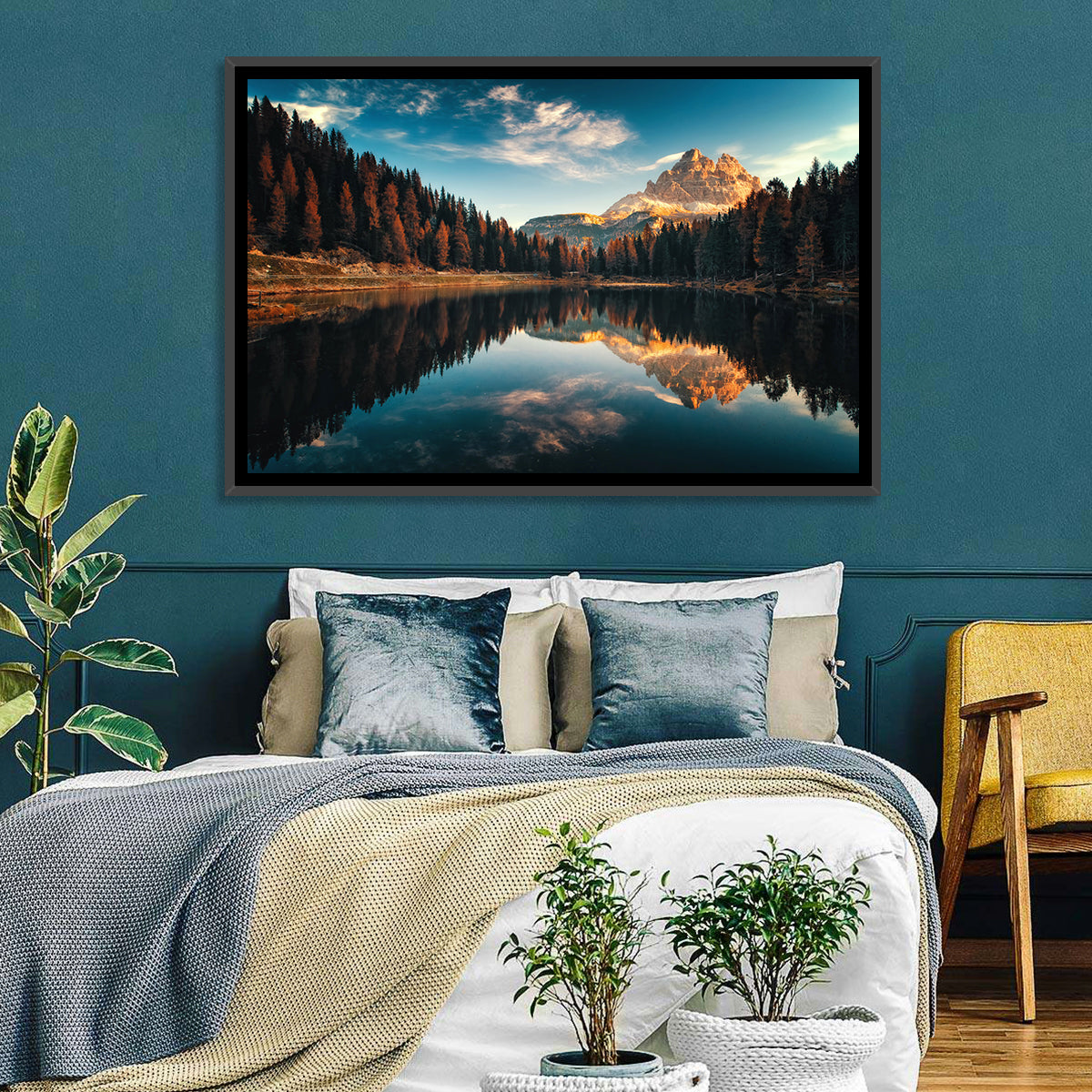 Lago Antorno Golden Hour Reflection Wall Art