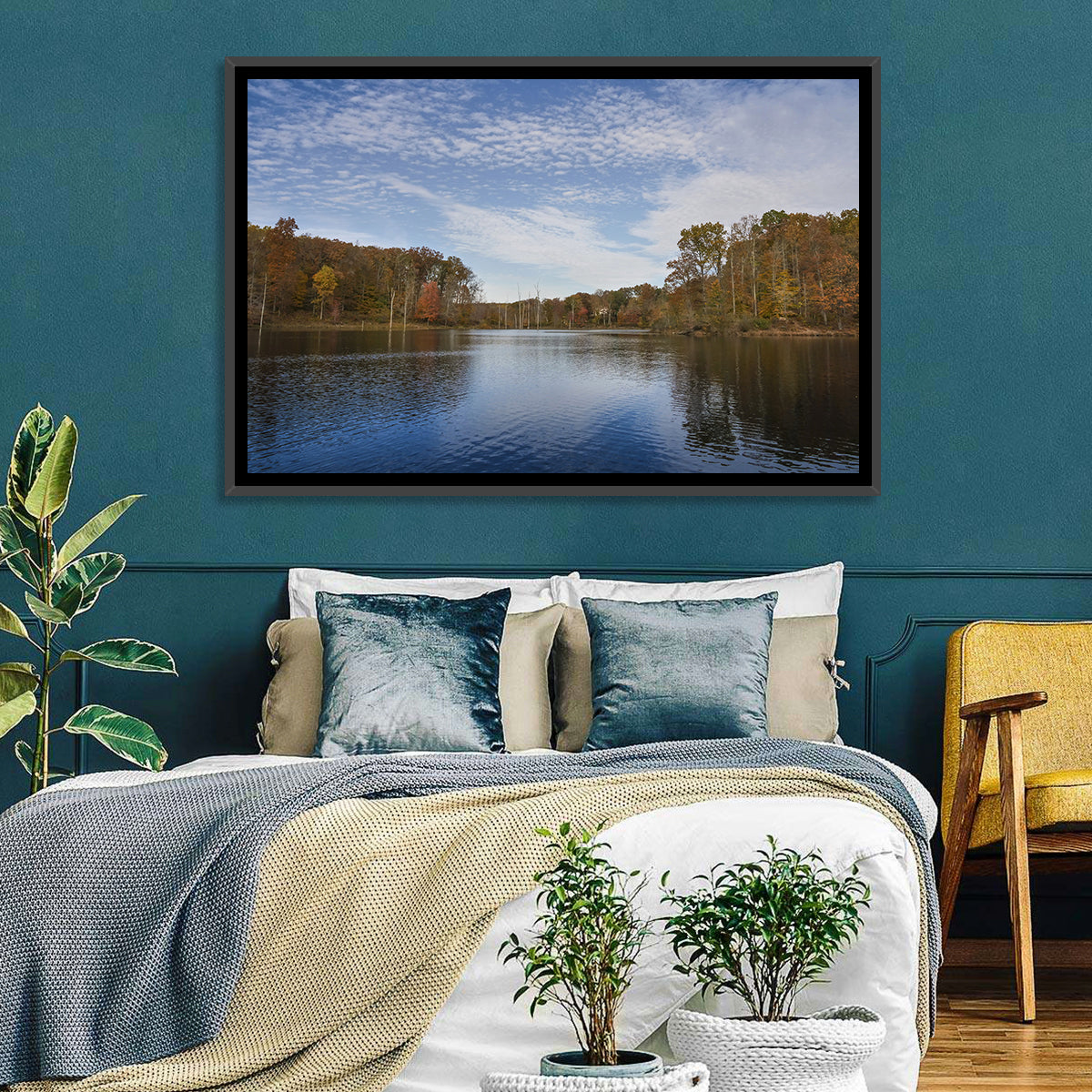 Seneca Lake Autumn Reflection Wall Art