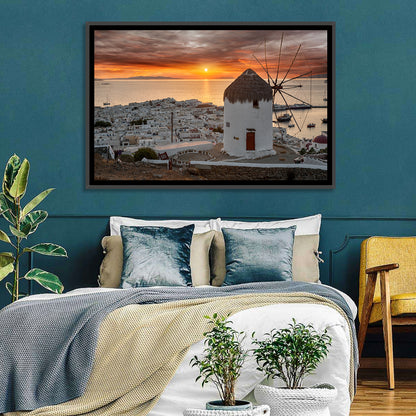 Kato Mili Sunset, Mykonos Wall Art