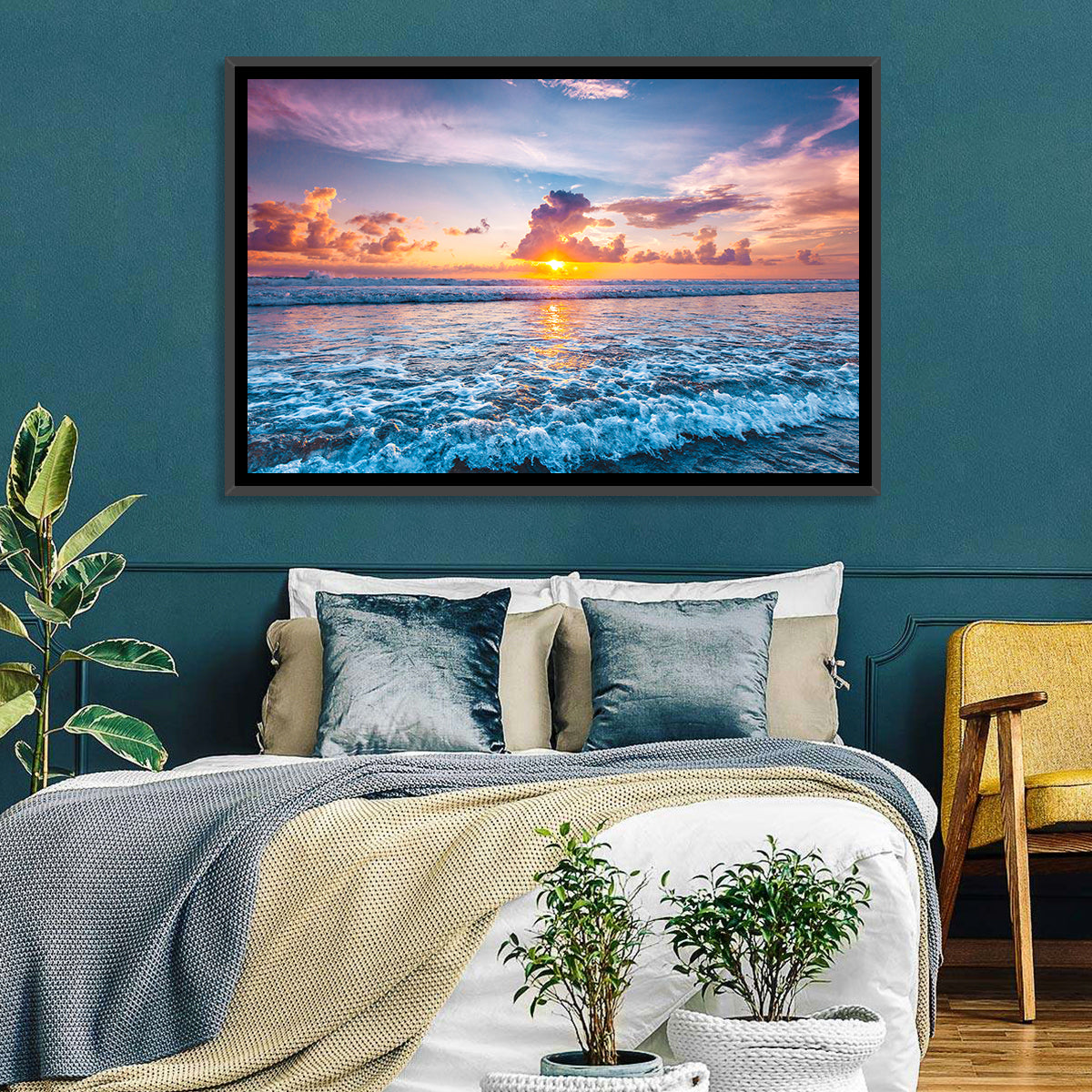 Sunburst Ocean Wave Wall Art