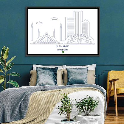 Islamabad Skyline Line Wall Art