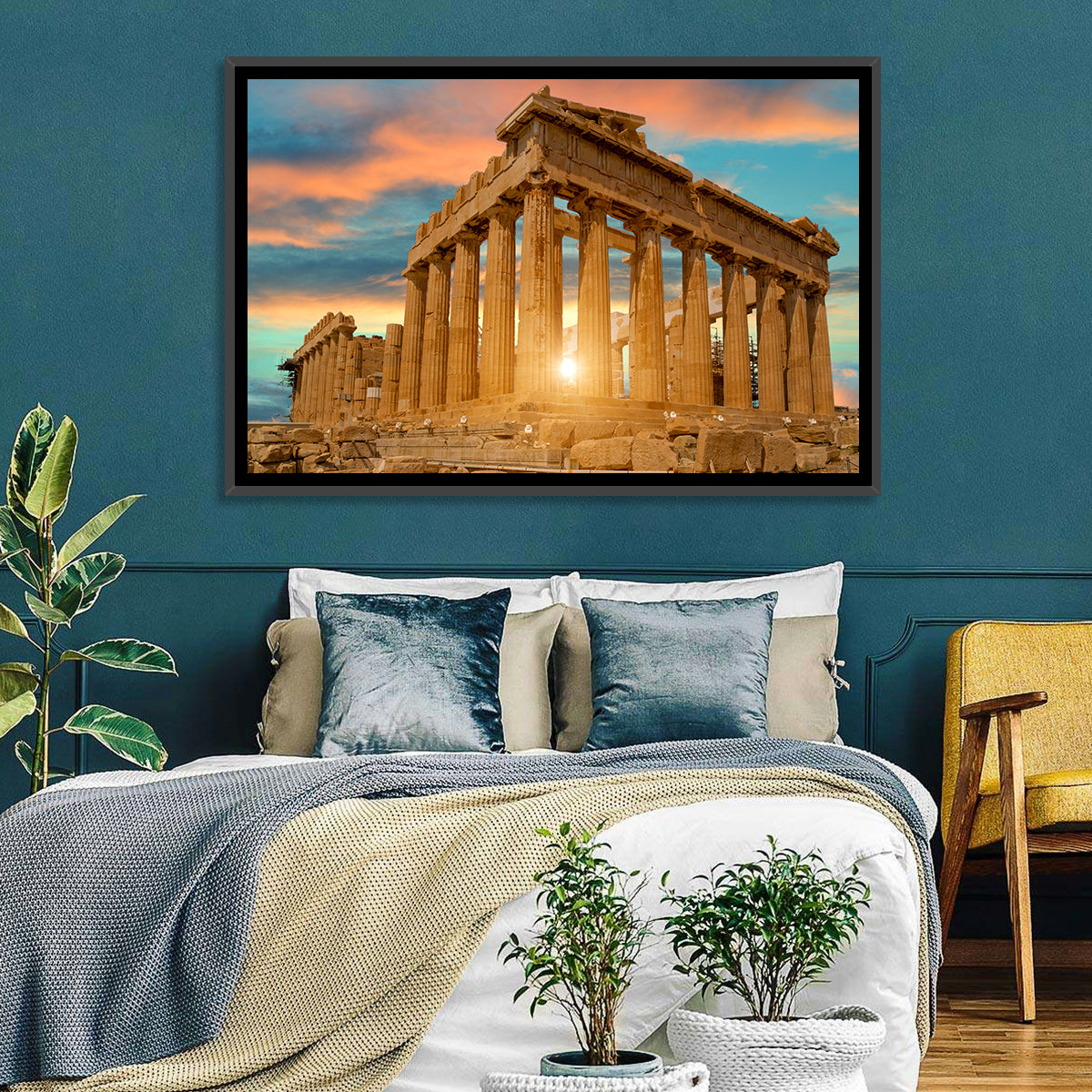 Parthenon at Sunset Wall Art in a room, landscape