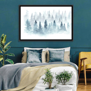 Watercolor Foggy Forest Wall Art