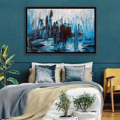 Rainy Abstract Skyline Reflection Wall Art