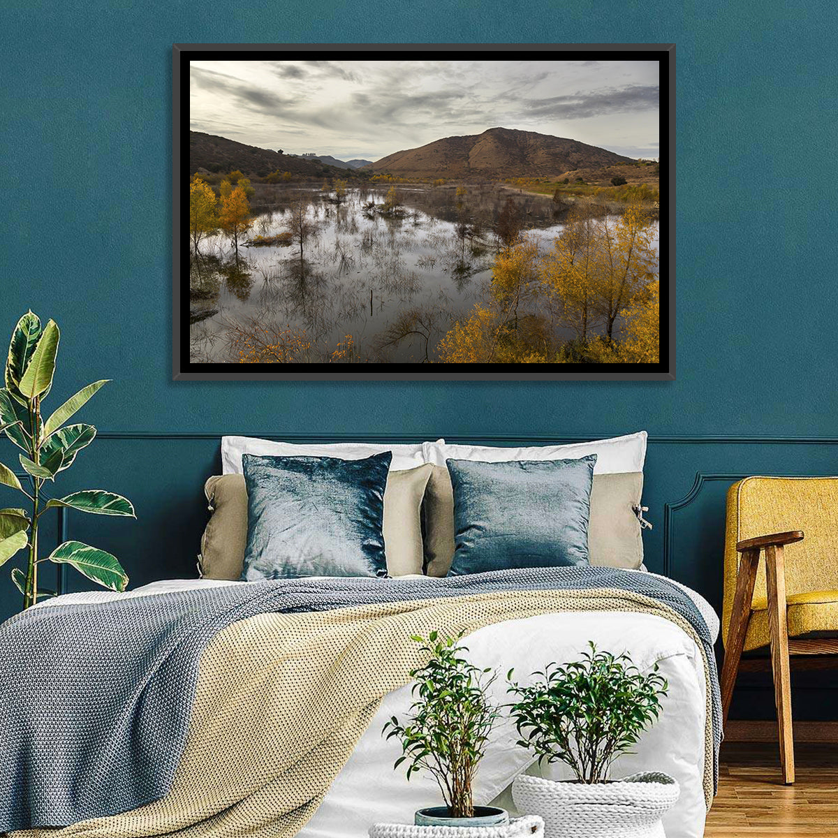 Lake Hodges Autumn Reflection Wall Art