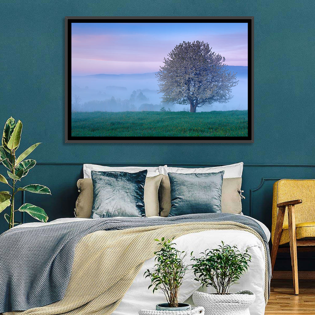 Misty Sumava Mountain Tree Wall Art