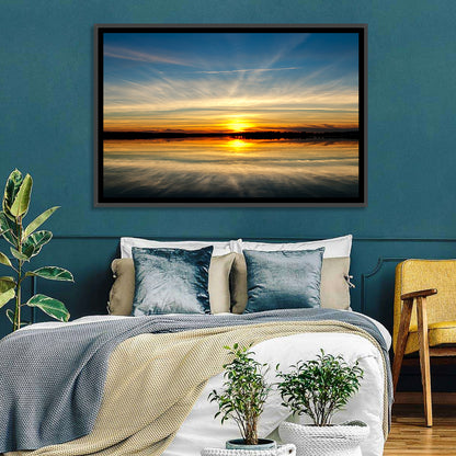 Oklahoma Lake Sunset Reflection Wall Art