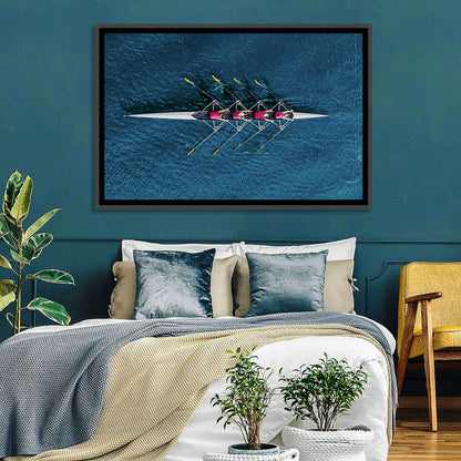 Four Rowers in Pink Shirts Wall Art